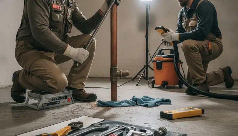 Boston plumber repairing emergency pipe leak for Boston, MA homes