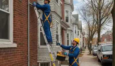 Boston, MA plumber repairing a plumbing fixture for a local residential service call