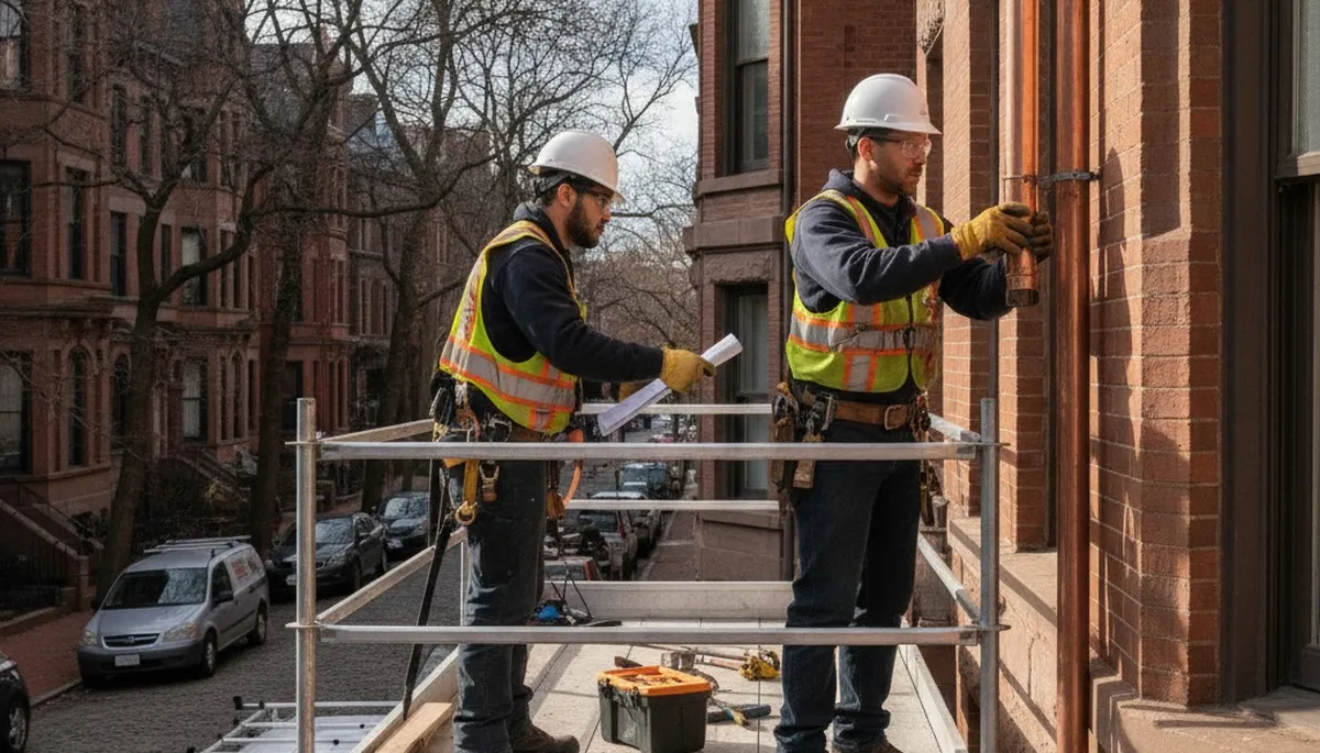 Boston, MA plumber repairing a residential pipe for plumbing service area page