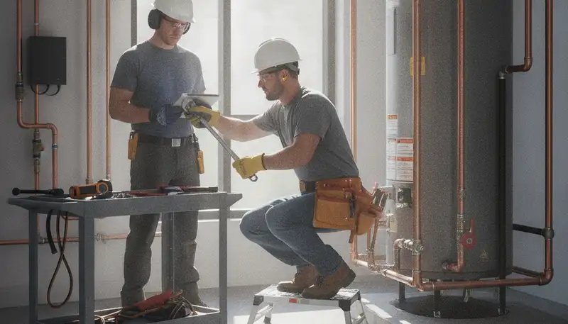 Boston, MA plumber repairing a home pipe leak on a plumbing repair service call