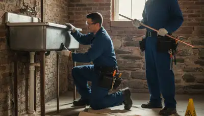 Boston, MA plumber repairing a residential pipe for plumbing service customers