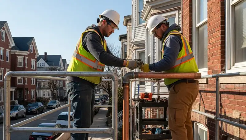 Boston, MA plumber repairing residential plumbing for local emergency service support