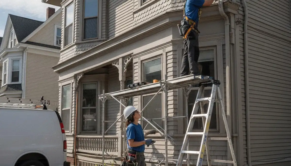 Boston, MA plumbing repair technician servicing pipes for a local plumbing business