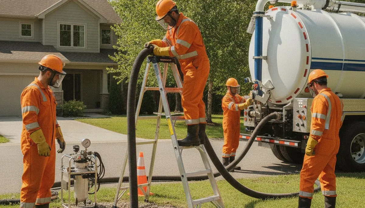 Boston, MA plumbers pumping septic tank for home maintenance service