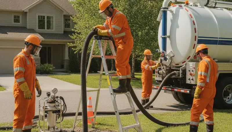 Boston, MA plumbers pumping septic tank for home maintenance service