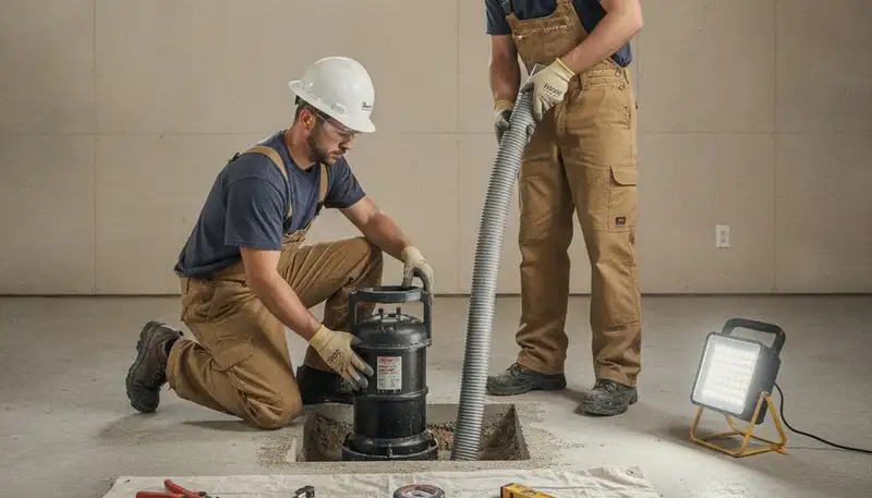 Boston MA plumber installing sump pump to protect basement from flooding